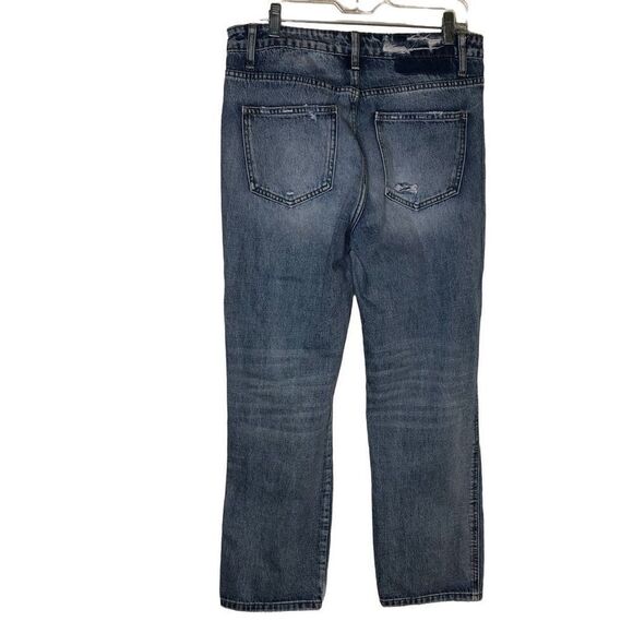 Flying Monkey Super Distressed Medium Wash Straight Leg Jeans Size 8/29 - Picture 2 of 15